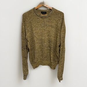 Mens Cotton On Garments Textured Knit Sweater XL Weekend Wear Gold Black Marled